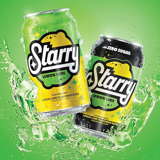 Starry Lemon Lime Soda Pop, 12 Fl Oz Cans (Pack of 12)