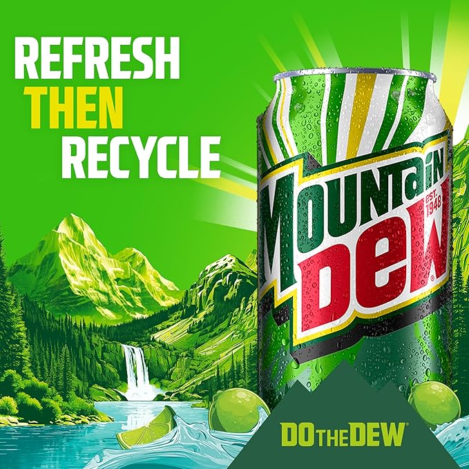 Mountain Dew Soda, Mini Cans, 7.5 Fl Oz (Pack of 10)