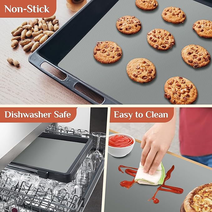 Silicone Baking Mat, 12 IN x 6 FT Free Cutting Baking Sheet, Non-Stick Reusable Dough & Pastry Mat, Non-Slip Silicone Mat Roll for Air Fryer Liner, Freeze Dryer, Oven Baking Pan, Kitchen Counter