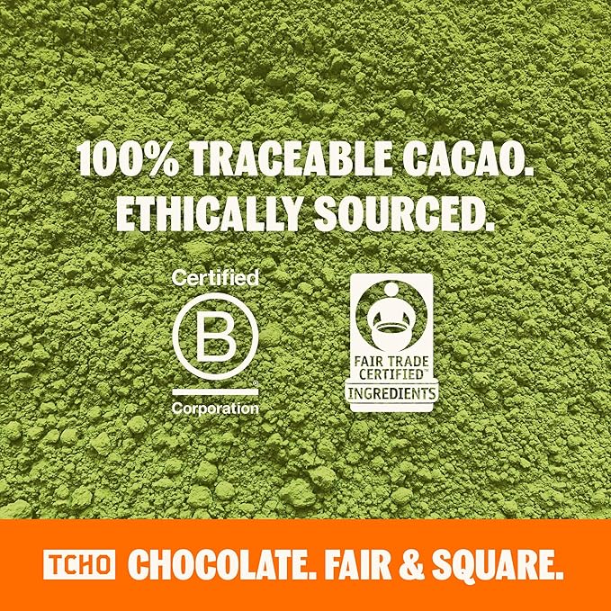 TCHO Perfect Matcha Chocolate Bar 18 Pack - Organic Oat Milk Chocolate with Matcha Shell and Strawberry Filling - Plant-Based Non-GMO Matcha Snacks