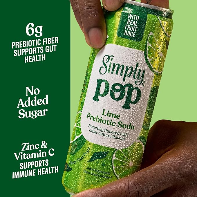 Simply POP Prebiotic Soda Variety Pack Cans, 12 fl oz, 12 Pack