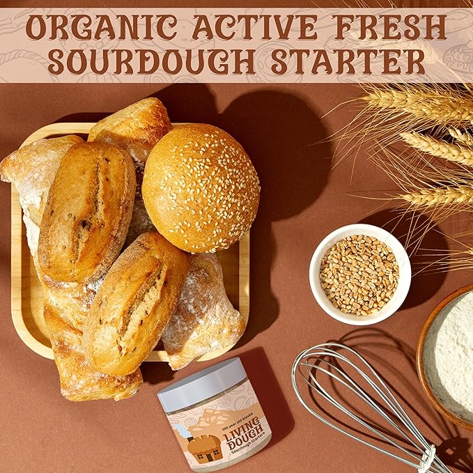 Living Dough - Keto Sourdough Bread Starter - Australian Low Carb Organic Sourdough Starter for Baking - For Keto-Friendly Artisanal Bread, Pizza Dough, Waffles & More