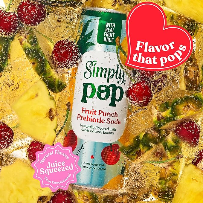 Simply POP Prebiotic Soda Variety Pack Cans, 12 fl oz, 12 Pack
