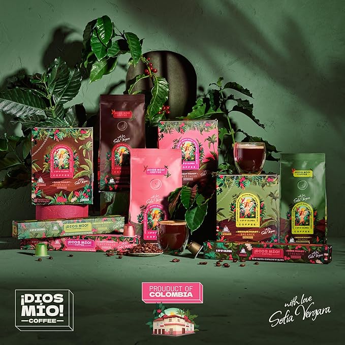 Dios Mio Coffee by Sofia Vergara, Dark Roast, K-Cup Pods, 44 Count (2 Boxes of 22 K-Cup Pods)