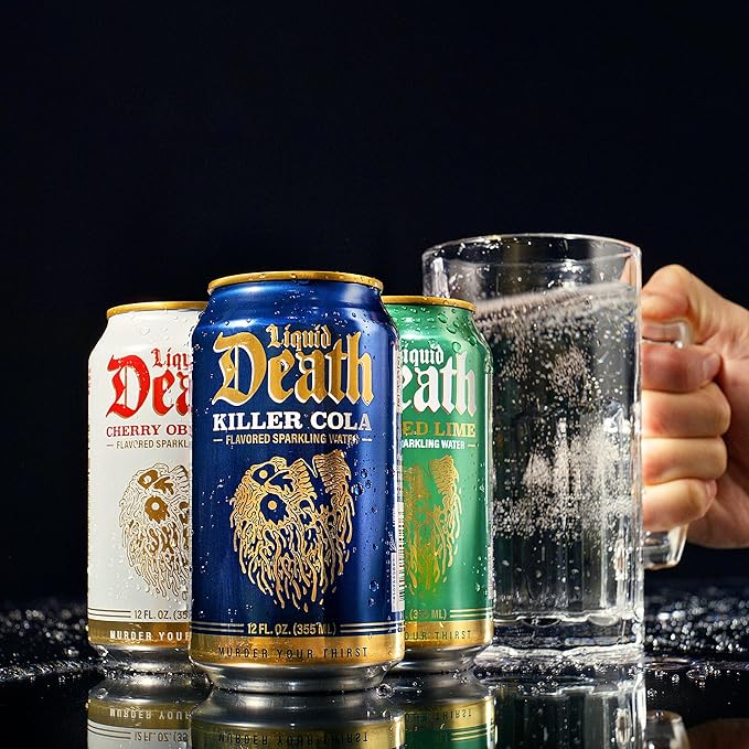 Liquid Death, Squeezed to Death, Orange-Flavored Sparkling Water, 12-Pack (12oz Cans), Low Sugar, Huge Flavor & No Artificial Sweeteners