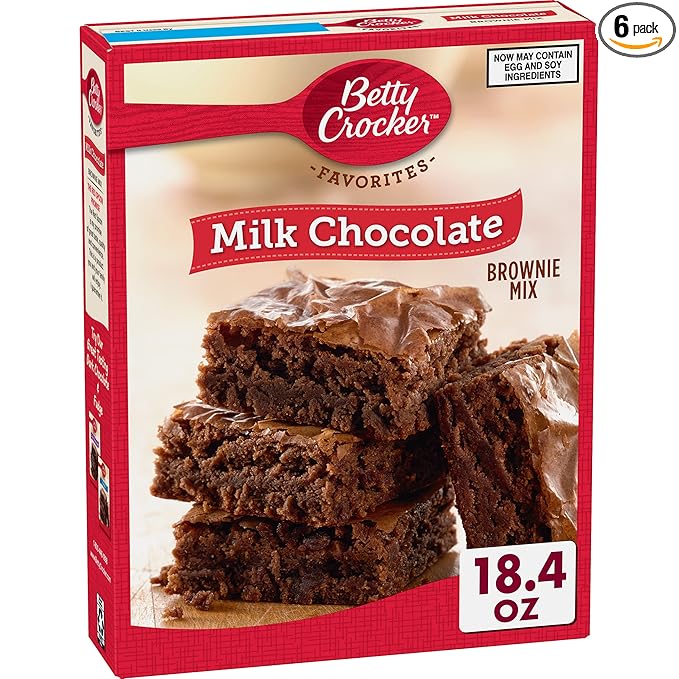 Betty Crocker Milk Chocolate Brownie Mix Family Size, 18.4 oz (Pack of 6)