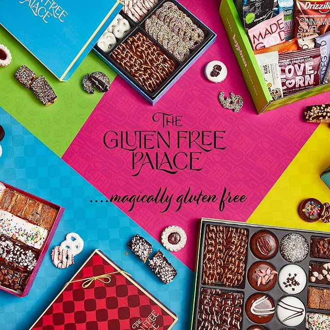 Gluten Free Palace Cookie Gift Basket – Fresh Raspberry Linzer Tart Shortbread Cookies in Tin – Birthday, Corporate, Anniversary, and Thank You Gift