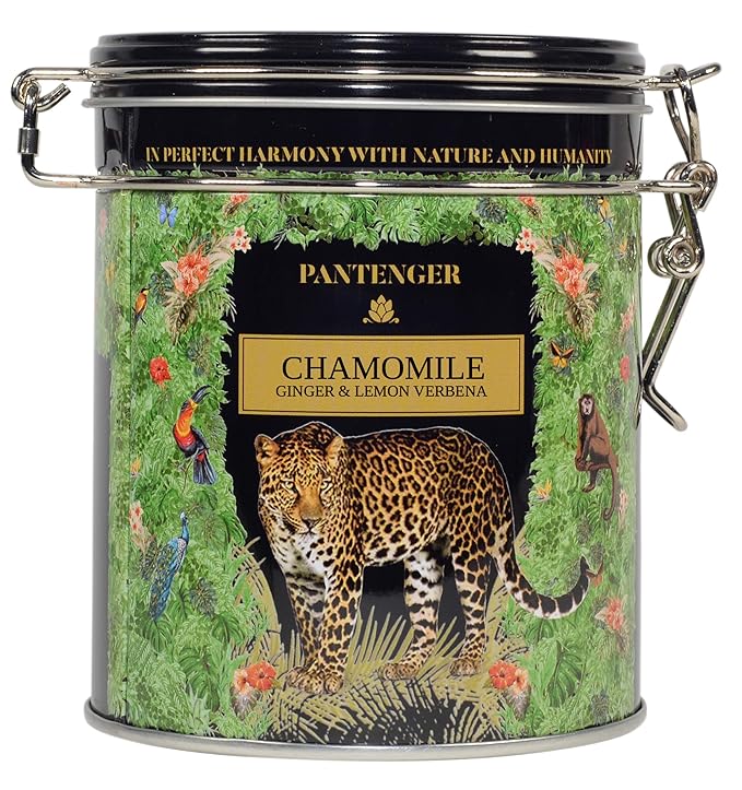 Organic German Chamomile & Ginger Herbal Tea | Loose Leaf Tea - 40 Servings | Calming and Digestive Caffeine Free Herbal Tea | By Pantenger