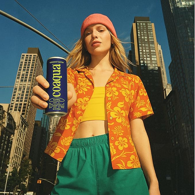 Coaqua Sparkling Coconut Water, 12 Pack, Natural Electrolytes for Hydration, Refreshing Sparkling Electrolyte Drink, Pure Coconut Water Not from Concentrate, Fat Free, 16.9 Fl Oz Cans