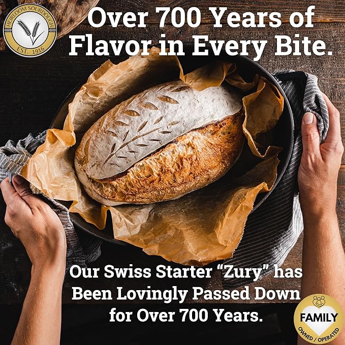 700 Year Old Swiss Sourdough Starter | Heirloom Sourdough's Private Collection | Easy to follow instructions | Includes detailed instructions and recipe |