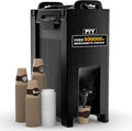 PYY Insulated Beverage Dispenser 5 Gallon - Hot and Cold Drink Container with Handles, Thermal Drink Dispenser Cooler Server carrier For Commercial Catering Black