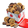 David's Cookies 5lb Assorted Cookies & Brownies Tin Gift Basket – Fresh-Baked Delicious Gourmet Treats for Sharing | Ideal Party Pack Gift Basket for Family, Friends, Holidays, & Special Occasions