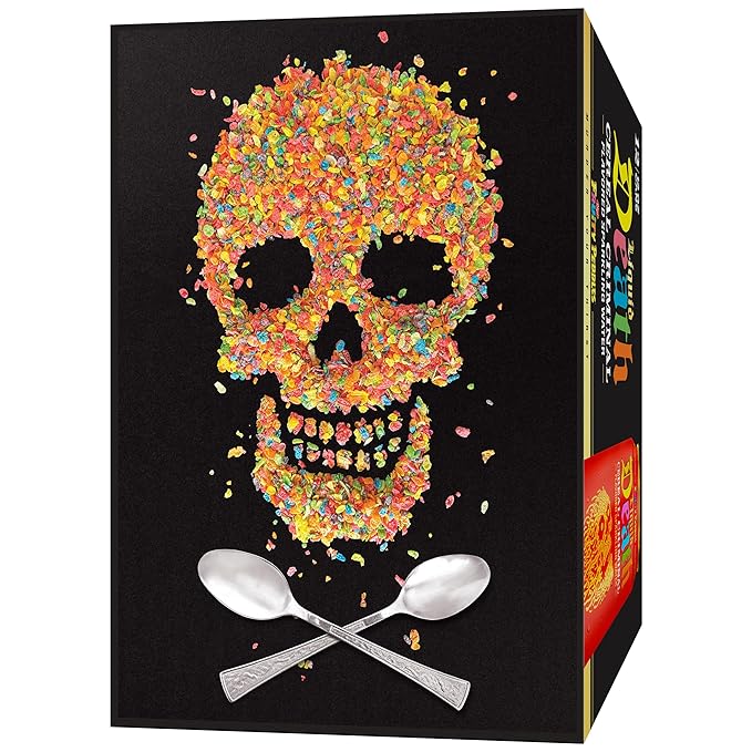 Liquid Death, Cereal Criminal, Fruitty Pebbles-Flavored Sparkling Water, 12-Pack (12oz Cans), Low Sugar, Huge Flavor & No Artificial Sweeteners