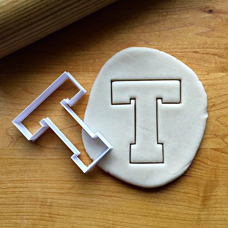 Sweet Prints Inc Varsity Letter T Cookie Cutter - Dishwasher Safe (Small: 3")