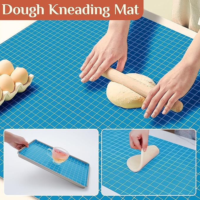 Silicone Baking Mat, 12 IN x 6 FT Free Cutting Baking Sheet, Non-Stick Reusable Dough & Pastry Mat, Non-Slip Silicone Mat Roll for Air Fryer Liner, Freeze Dryer, Oven Baking Pan, Kitchen Counter