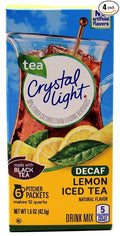 Crystal Light Lemon Decaf Iced Tea Natural Flavor Drink Mix, 12-Quart Canister (Pack of 4)