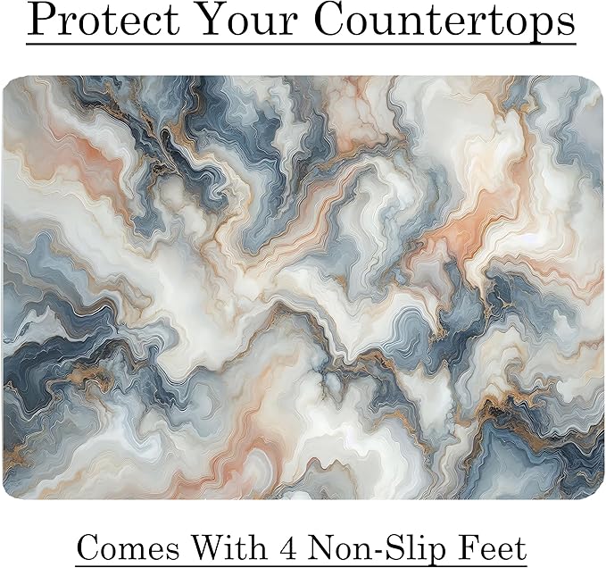 Multicolored White Agate Marble Kitchen Glass Cutting Board Ocean Decorative Gift Marbled Granite Stone Rock Gift For Her Mom Wife (Multicolored)