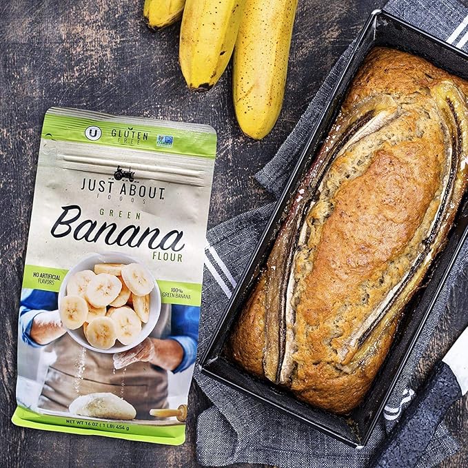 Banana Flour | USDA Organic | Vegan, Paleo, Gran and Gluten Free | High in Fiber and Potassium | 1 Pound (Pack of 2) | Just About Foods