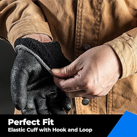 Waterproof Gloves Bulk Pack for Men and Women, 3 Pairs, Freezer Gloves with Grip, Double Nitrile Dipped for Extreme Oil Repellent, for Construction, Mechanics, Mining, Plumbing, Black, X-Large