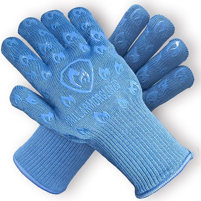 Grill Armor Oven Gloves 932°F Extreme Heat & Cut Resistant Oven Mitts with Fingers for BBQ, Cooking, Grilling, Baking – Accessory for Smoker, Cast Iron, Fire Pit, Camping, Fireplace and More