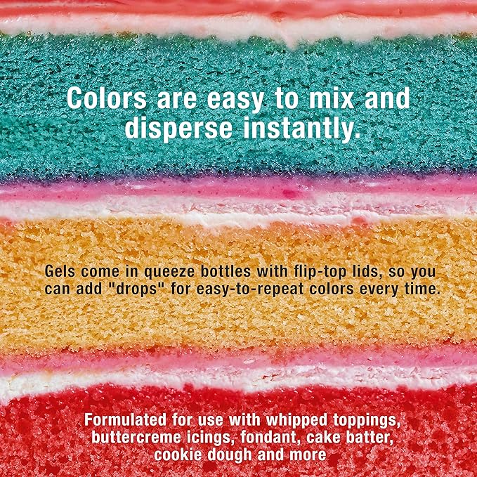 24 Color Cake Food Coloring Liqua-Gel Decorating Baking Primary & Secondary Colors Deluxe Set - U.S. Cake Supply 0.75 fl. oz. (20ml) Bottles - Made in the U.S.A.