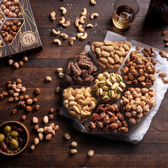 Thanksgiving Nuts Gift Basket - Extra Large Assortment of Sweet & Roasted Salted Gourmet Nuts - Assorted Food Gift Box for Christmas, Holiday, Family, Sympathy, Men & Women.