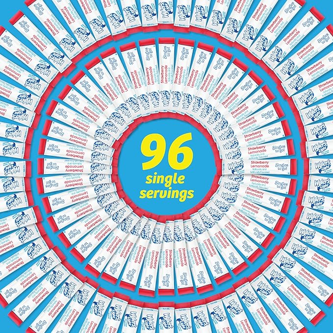 Singles Tо Go Powder Packets, Wаter Drink Mix, Strawberry Lemonade, 96 Singlе Servings (Pack of 12) Strawberry Lemonade