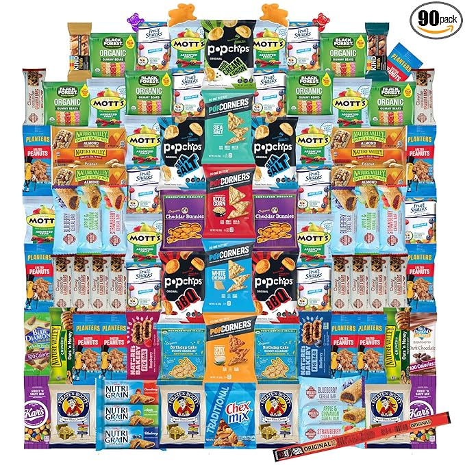 Foxy Fane 90-Count Holiday Gift Box - 90 Healthy Snacks & Treats - Perfect Variety Pack for Easter - Great for Family, Friends & Office