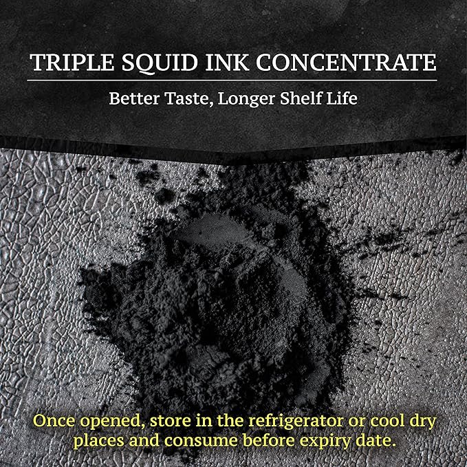 Black Hut Cuttlefish Squid Ink Powder, Perfect for Festive Baking & Cooking, Ideal for Rice, Noodles, Pasta, Spaghetti, Risotto, Tinta de Sepia, Halal Certified, Contains Molluscs, 1.76oz / 50g